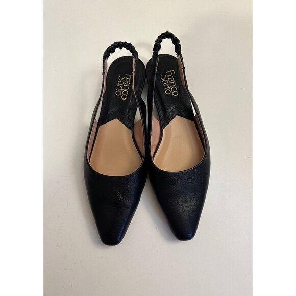 Franco Sarto Shoes - Franco Sarto Briella Flat in Black Leather PointySlingback Shoes Size 8.0